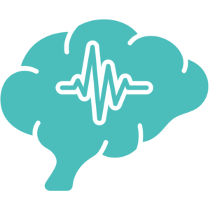 Une dessin d'un cerveau avec une courbe à l'intérieur qui signifie une trop grande activité