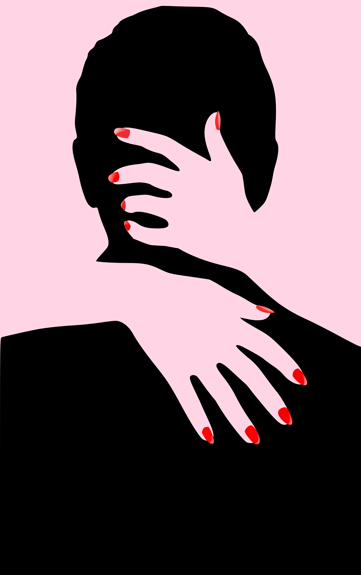 amour rencontre homme femme Une dessiin d'un homme de dos, par une illusion d'optique, on comprend qu'une femme l'embrasse. Image en noir et rose, juste les ongles de la femme sont peints en rouge.
